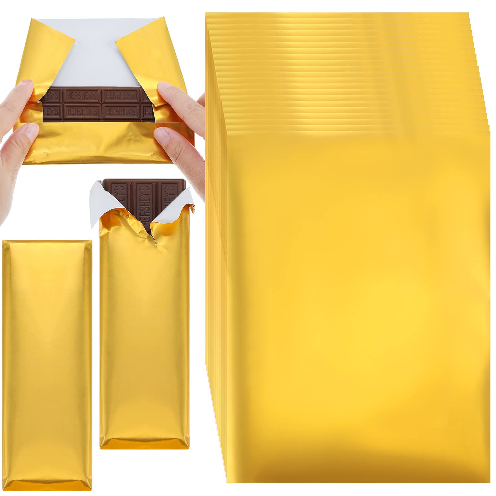 Tanlade gold candy wrapper packaging with thick backing for secure wrapping.