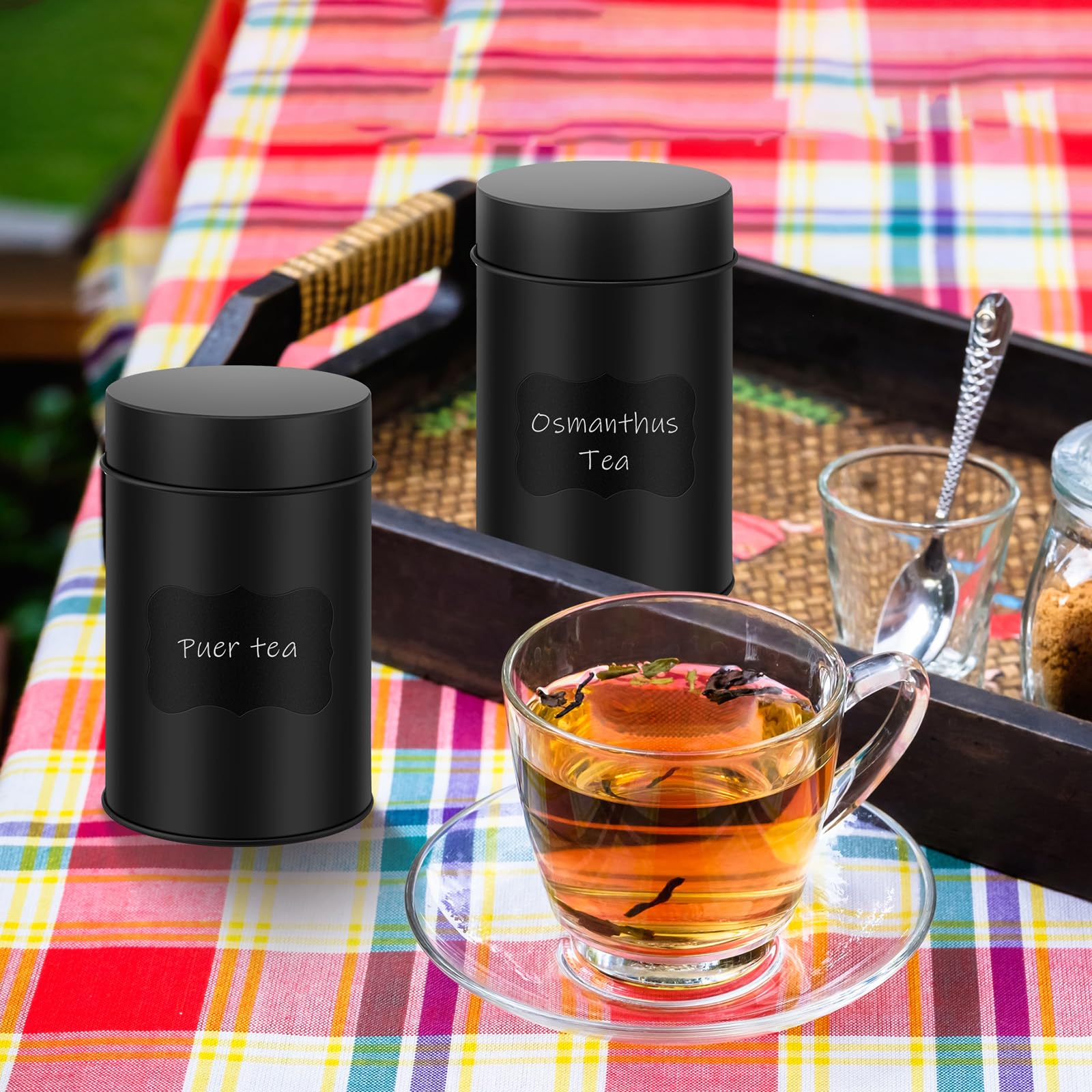 Tanlade tea tins for tea, herbs, or spices in one convenient set