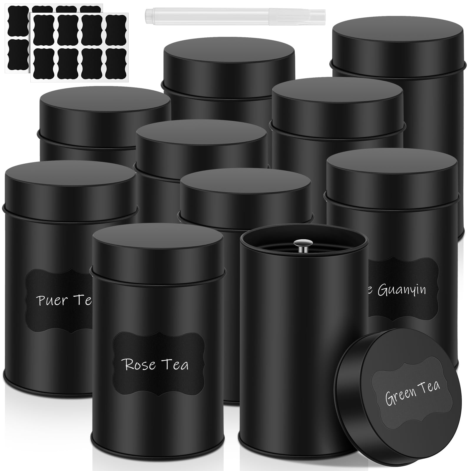 Tanlade tea tin set with airtight lid for fresh storage of loose tea