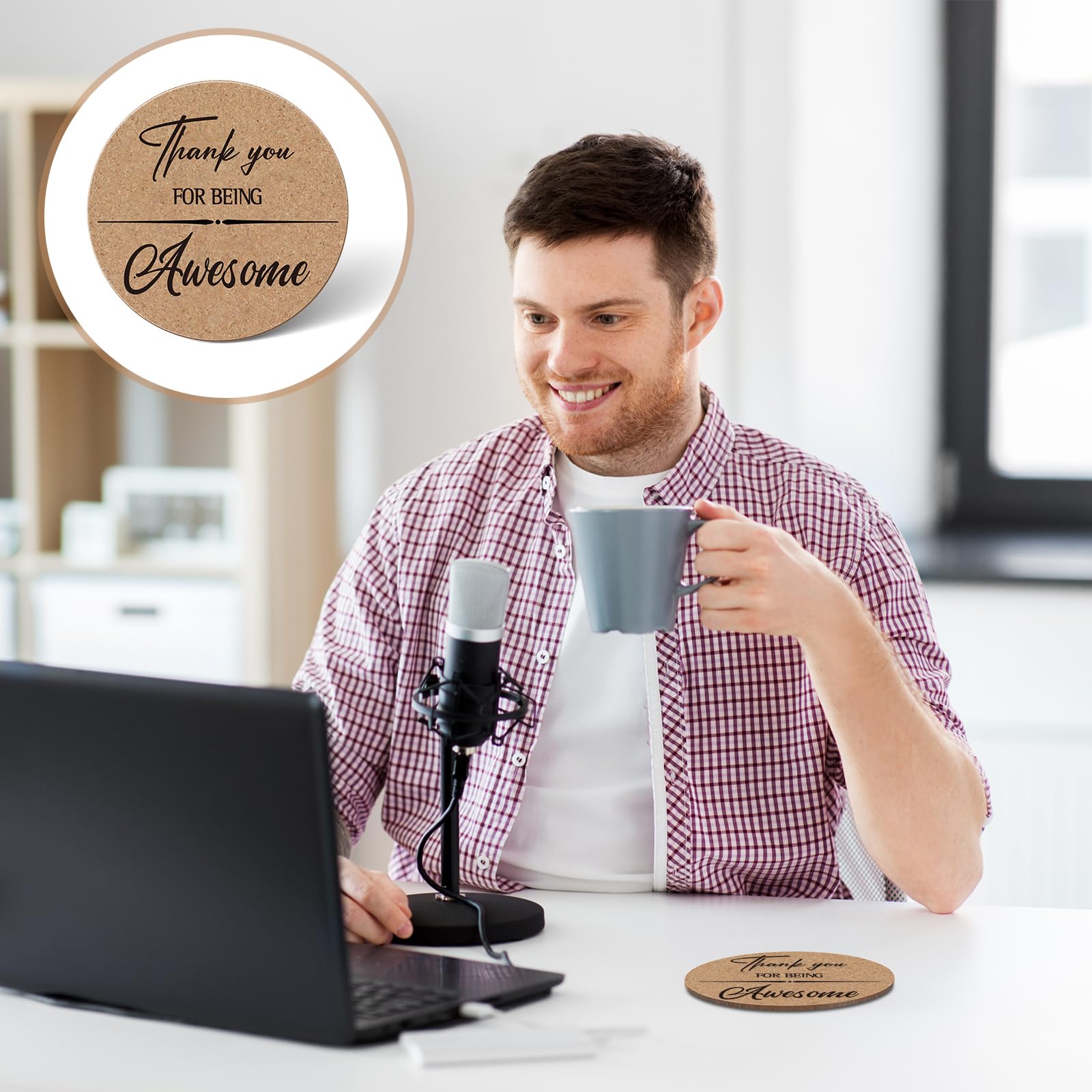 Tanlade 30 piece coaster set presented as an office gift for teams