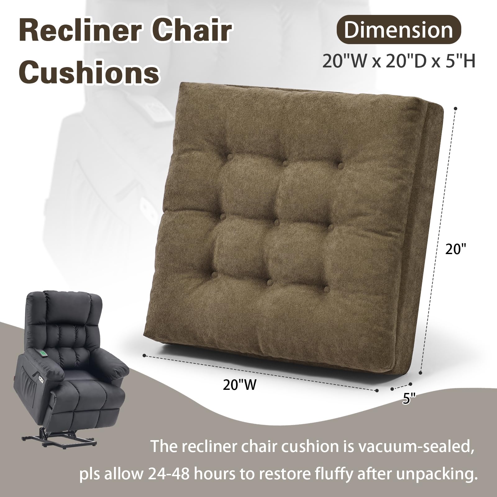 TANYOO cushion base uses high-density foam for lasting support.