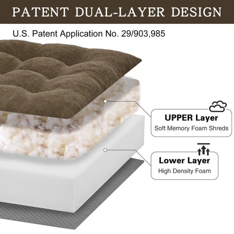TANYOO cushion shows non-slip bottom grip for stable seating.