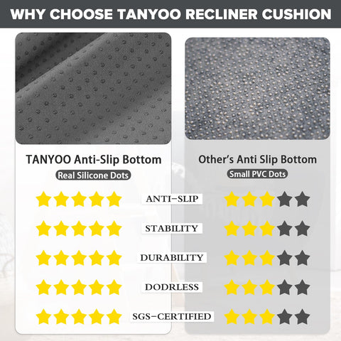 TANYOO cushion with non-slip bottom stays securely in place on any seat
