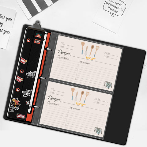 TAOLABV card sleeve 6-8x8-7 inches fits standard binders and protects cards.