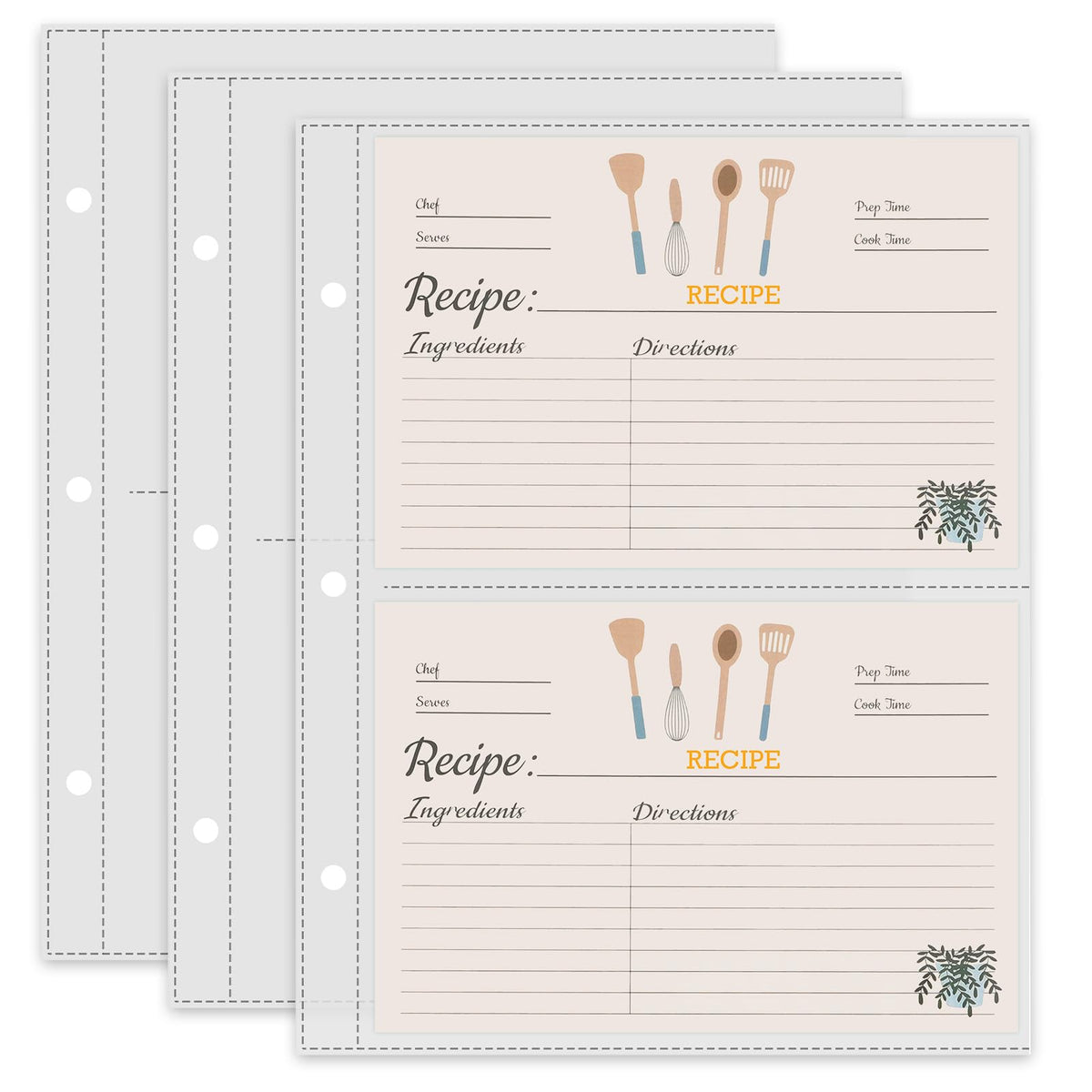 TAOLABV recipe card sleeve with left pocket keeps cards secure and readable.