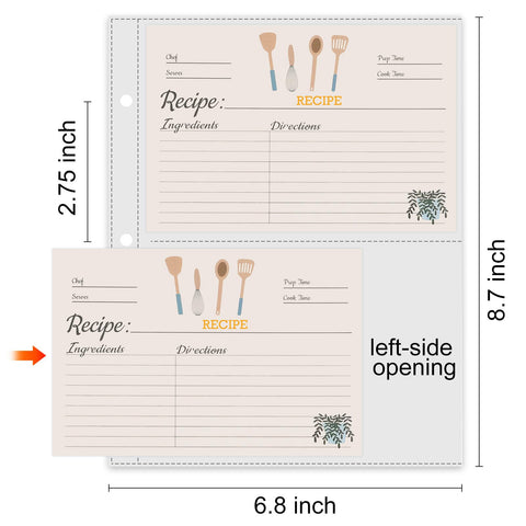 TAOLABV two pockets per page help keep recipes organized and accessible.