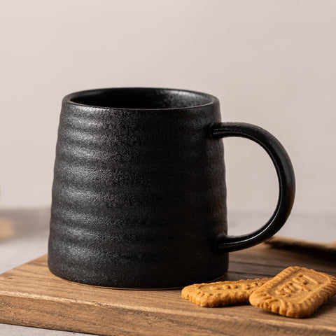 TaoTaojarvie handmade pottery mug adds unique texture to tea time.