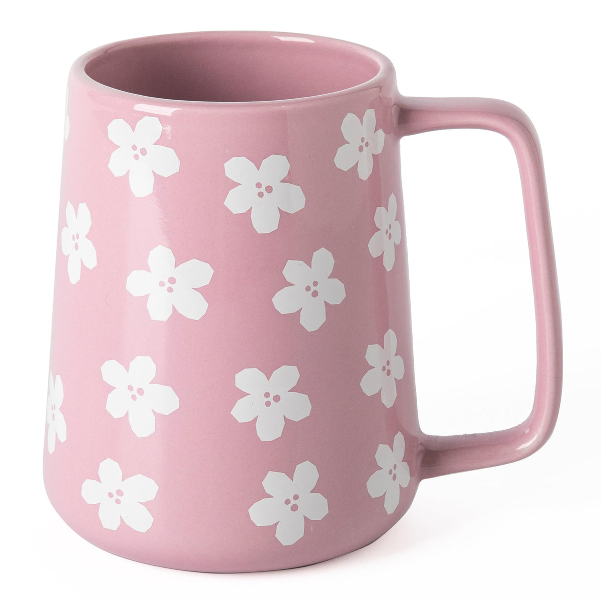 TaoTaojarvie violet floral ceramic mug for large daily coffees.