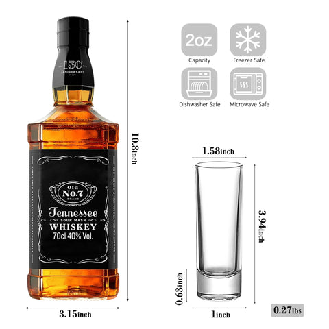 TAOUNOA clear shot glass ideal for whiskey or espresso rituals.