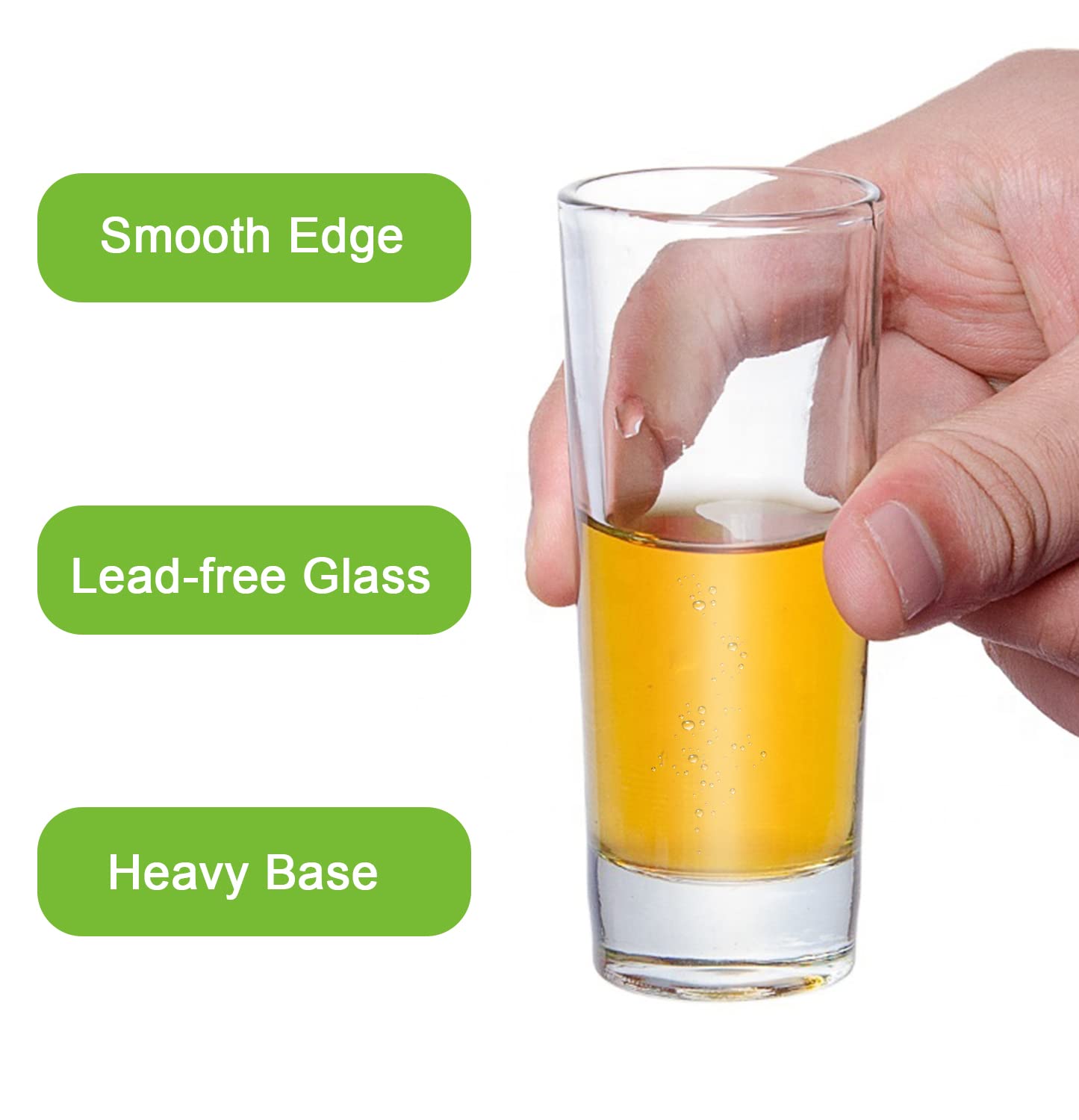 TAOUNOA dishwasher-safe, stackable shot glasses for easy cleanup.