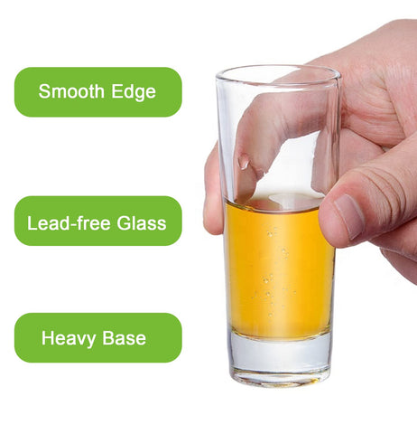 TAOUNOA dishwasher-safe, stackable shot glasses for easy cleanup.