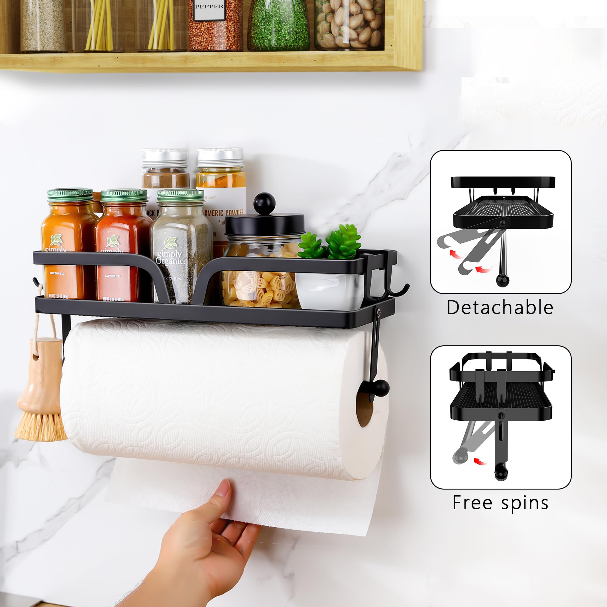Taozun shelf demonstrates spice and bottle storage capacity within the raised edge.