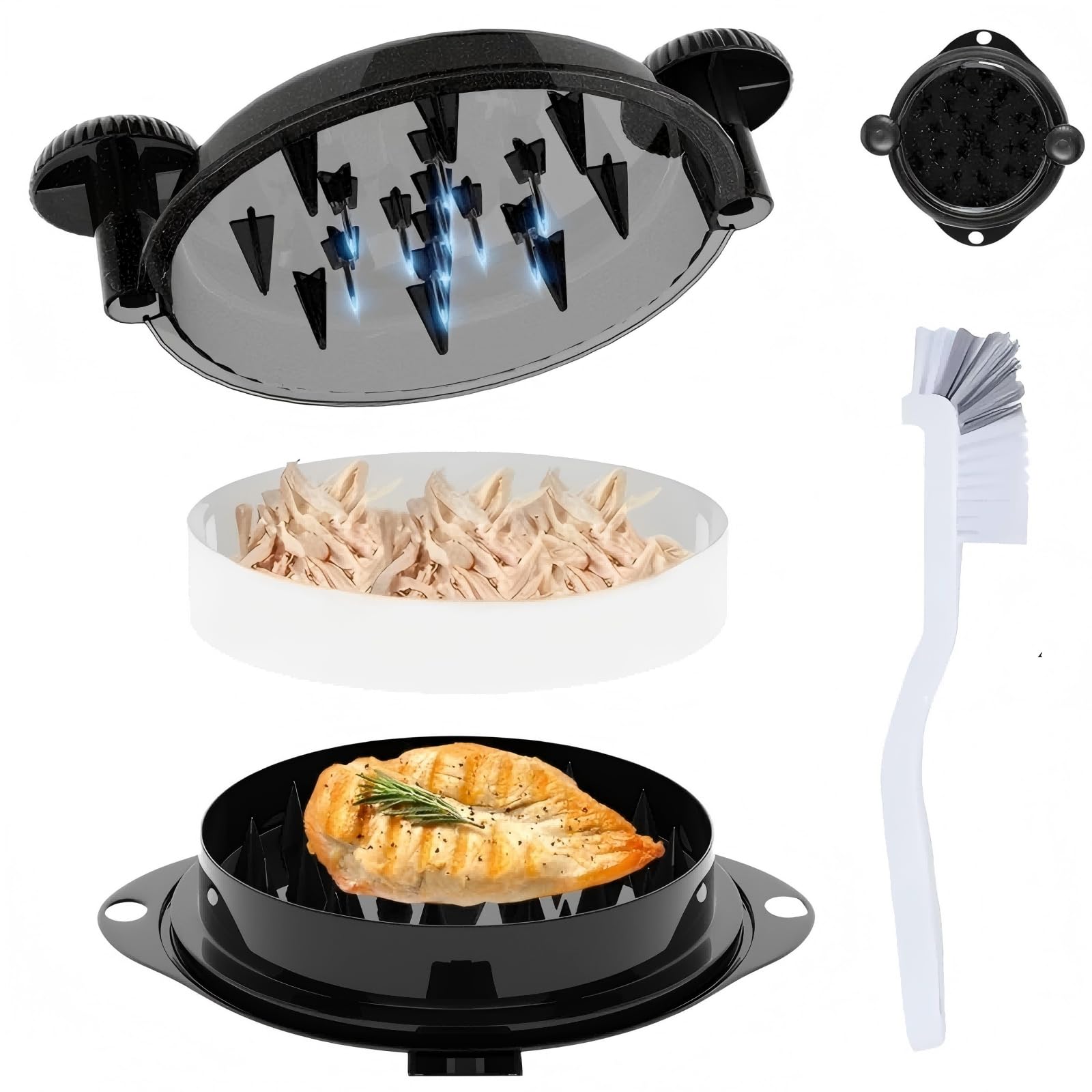 TAREG Chicken Shredder Tool Twist Large claws shredding cooked chicken quickly for meal prep.