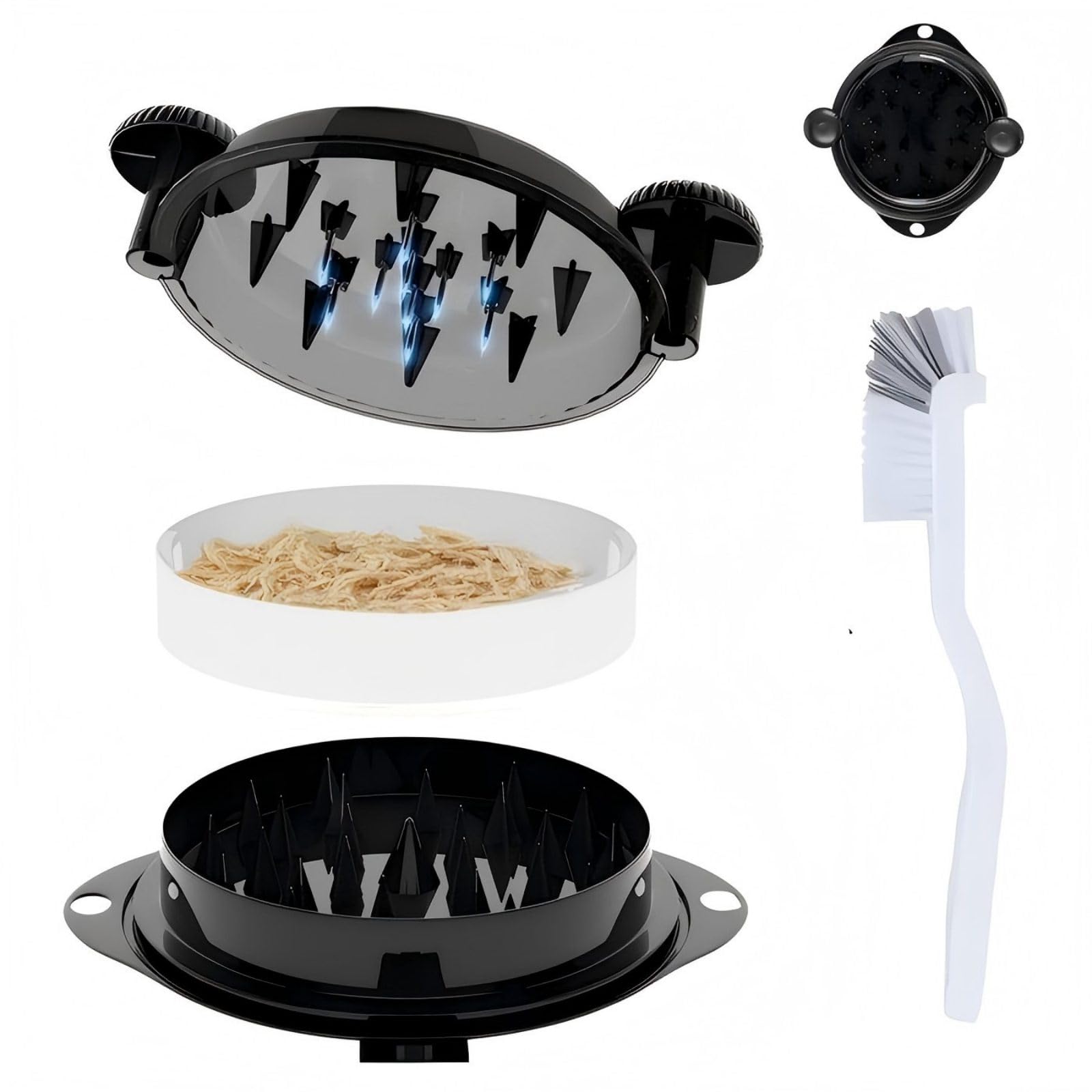 TAREG Chicken Shredder Tool Twist Pro spikes for quick, even shredded chicken.