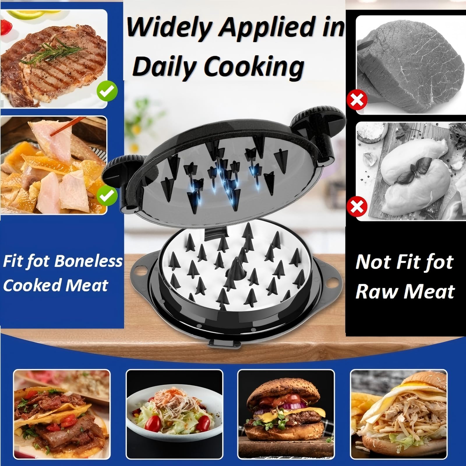 TAREG large-capacity removable plate for fast unloading of shredded meat.