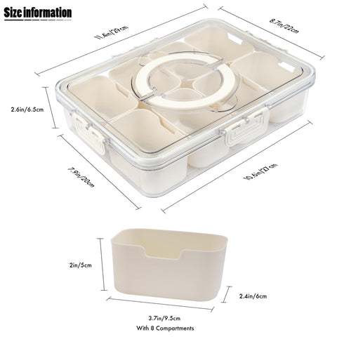 TAROSE Snackle Box clear lid shows contents for fridge organization.