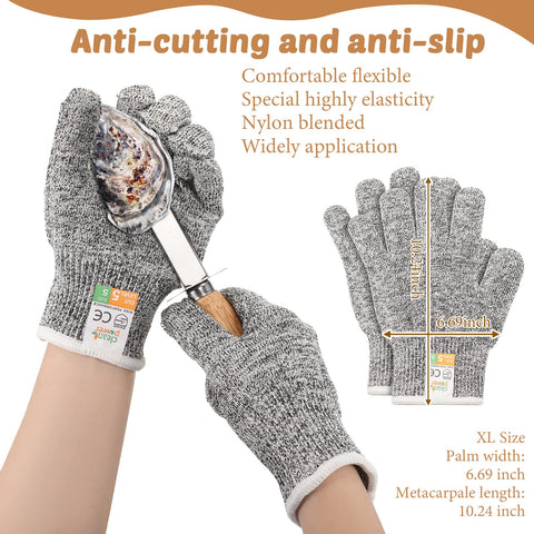 Tarpop cut-resistant gloves level 5 protecting hands during oyster prep