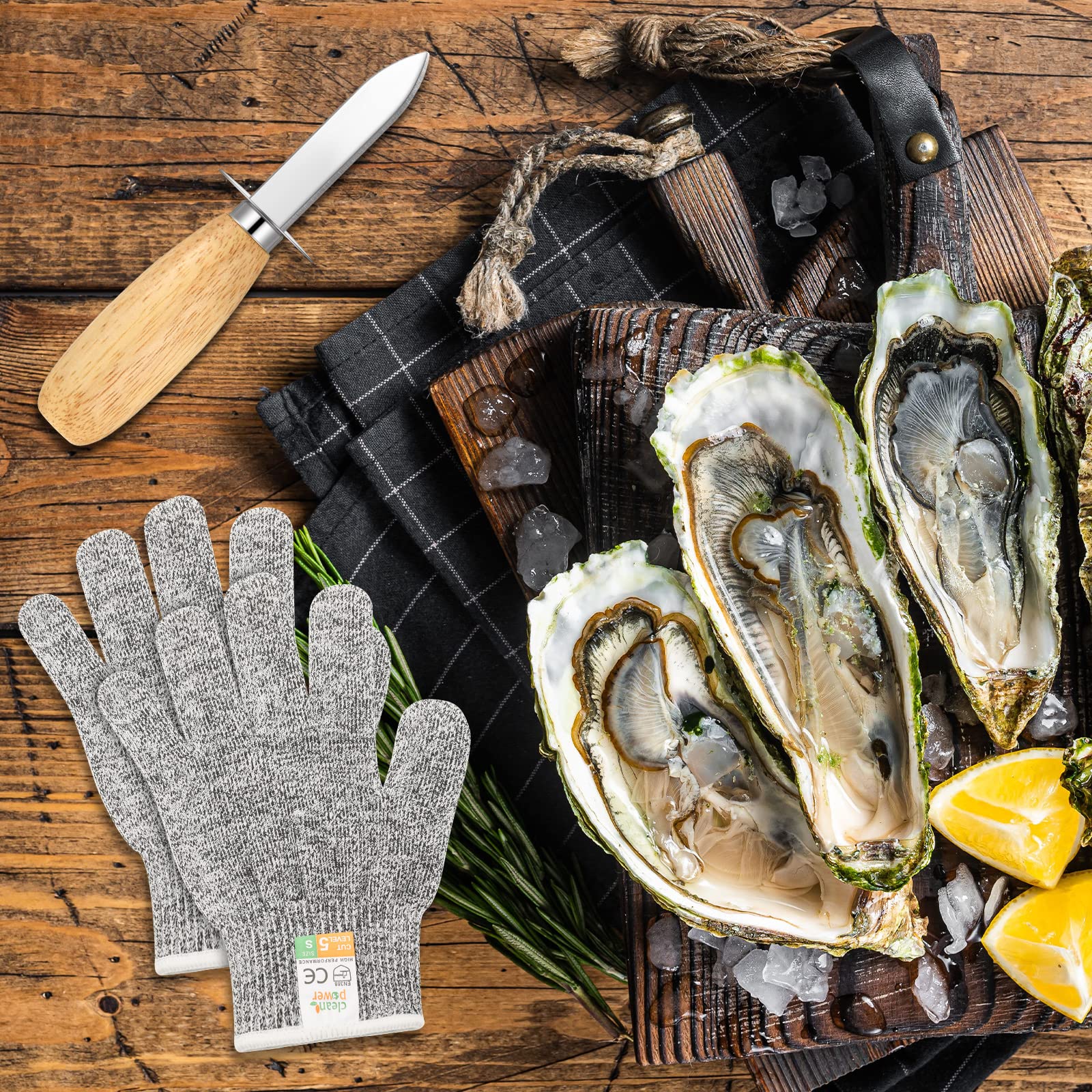 Tarpop kitchen scene showing practical oyster shell shucking in home cooking