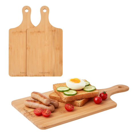 Tarunmo bamboo cutting boards with handles for easy one-handed use