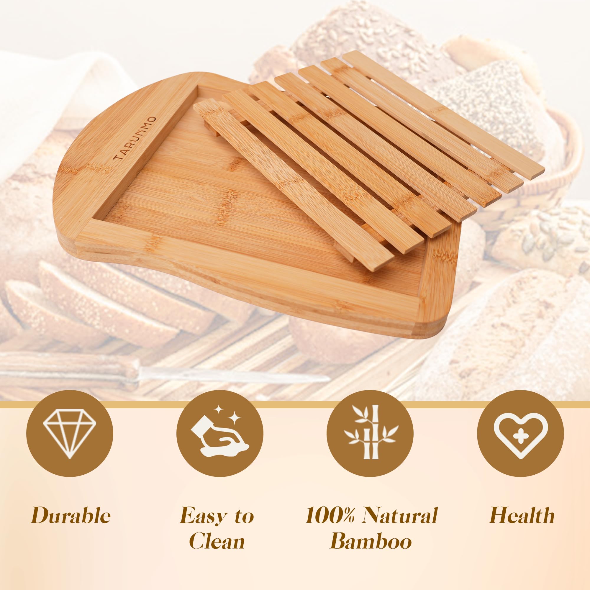 Tarunmo loaf-shaped design adds style while delivering a sturdy cutting surface.