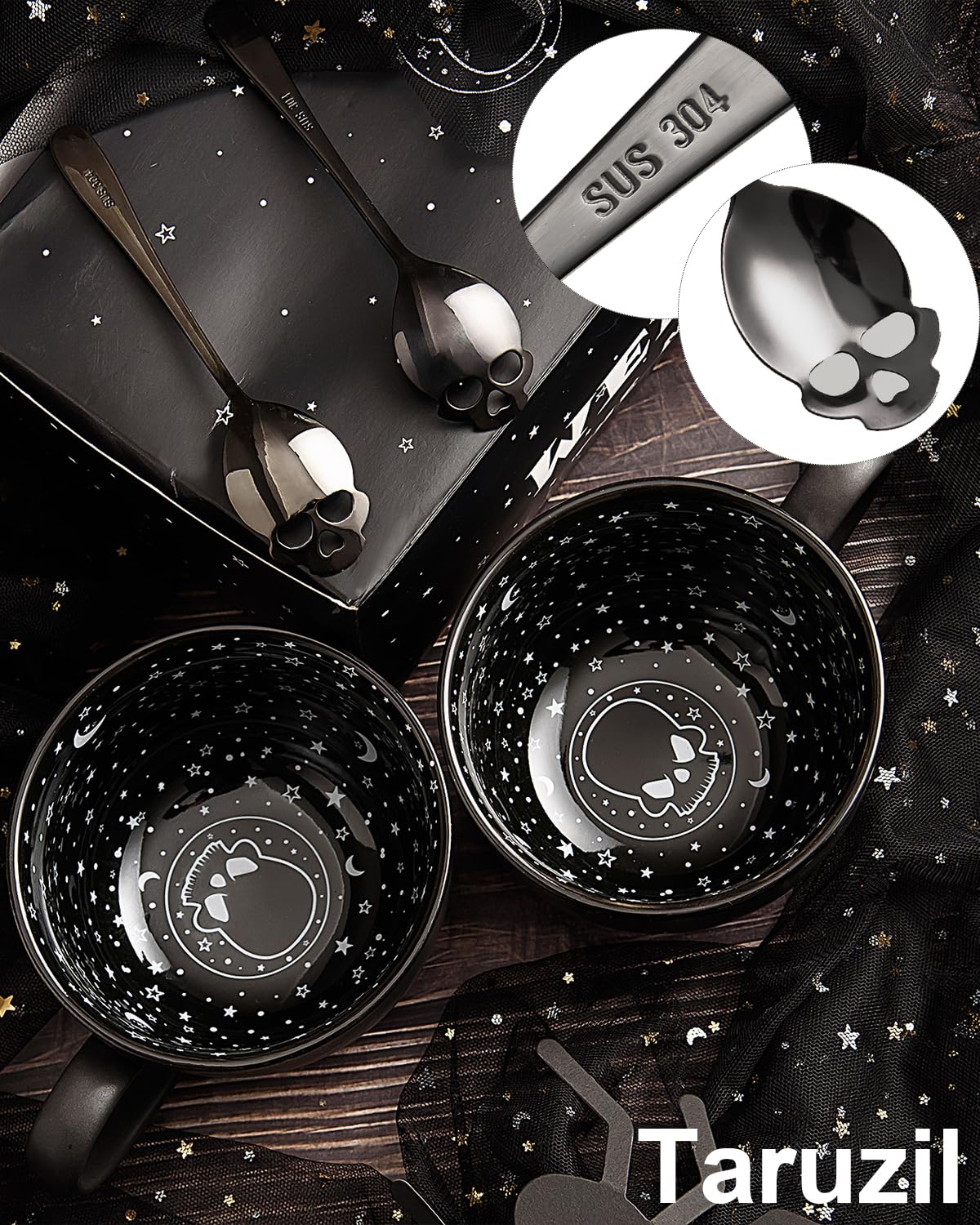 Taruzil gift packaging makes this set ready for Halloween or holidays.