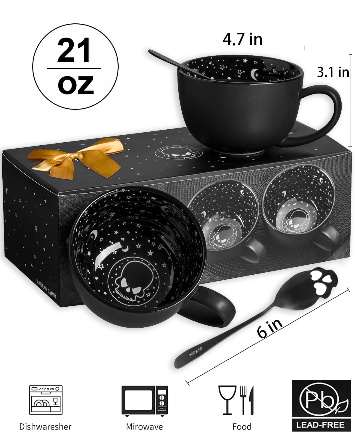 Taruzil matte black ceramic mug, durable and microwave safe.