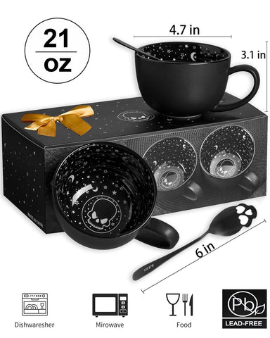 Taruzil matte black ceramic mug, durable and microwave safe.