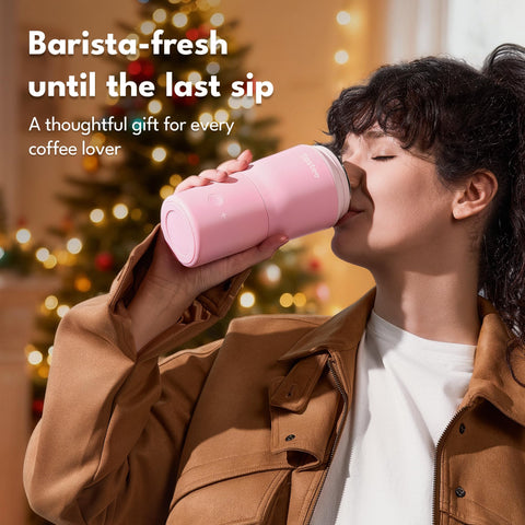 Tastee heated mug temperature control display highlights precise 1°F adjustments for flavor balance