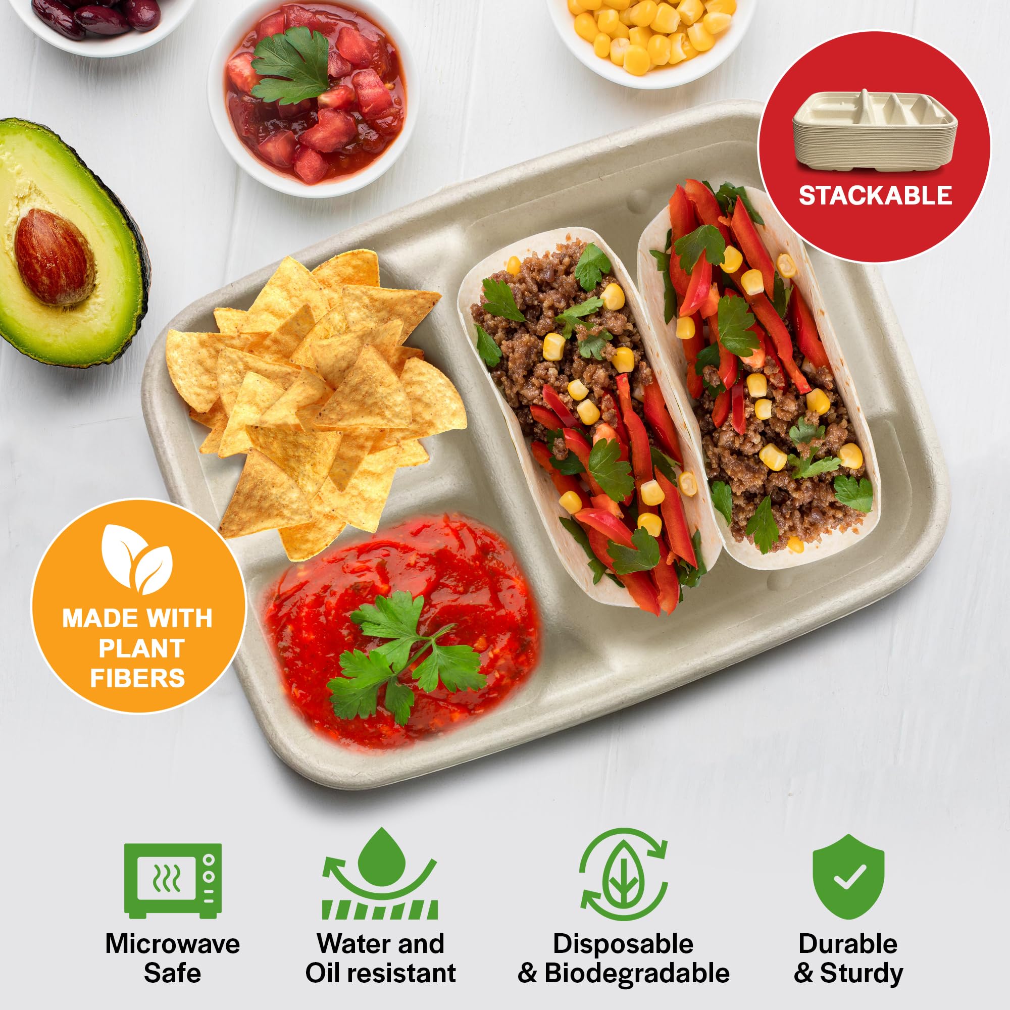 Tasty Taco fiesta holder included, elevating taco service at gatherings.