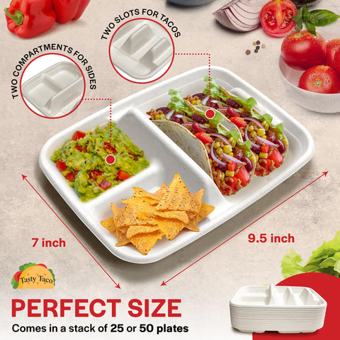 Tasty Taco fiesta holder helps organize tacos at the table.