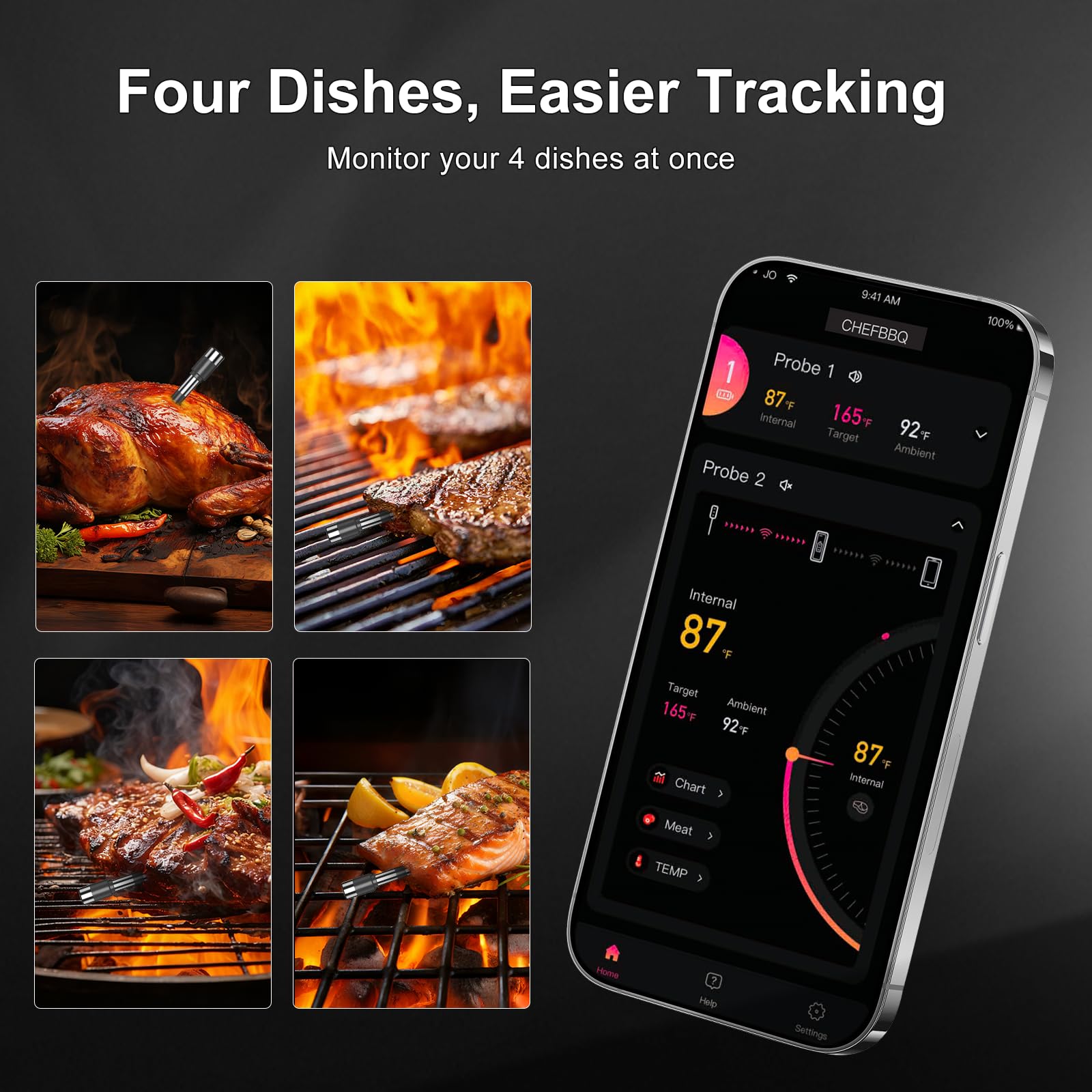 TASTYTI ultra-thin 0.9 inch probes preserve juiciness while inserting.