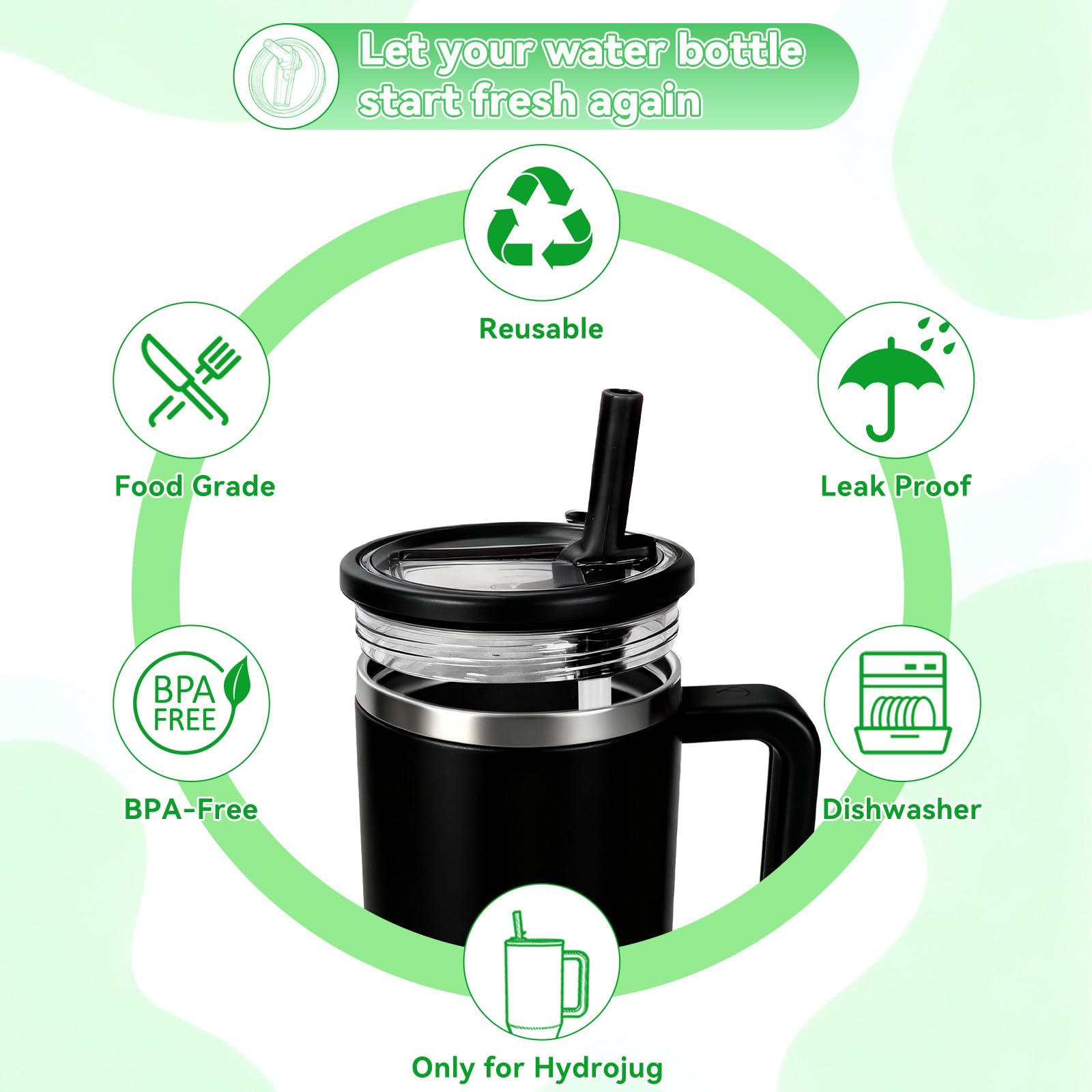 Tatamy travel set includes two lids and four long straws for sharing on the go