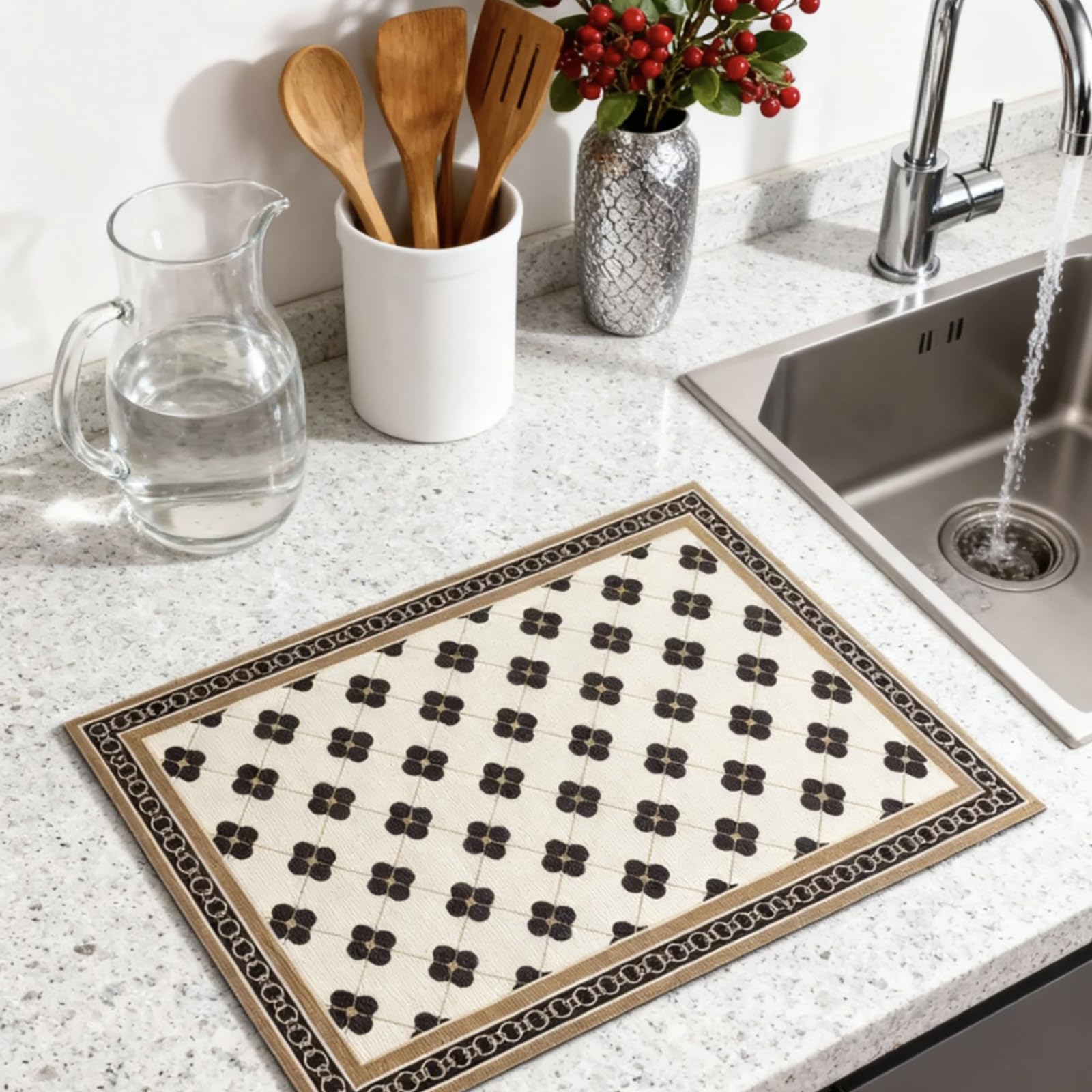 Tatibana dish drying mat easy to wipe clean after spills