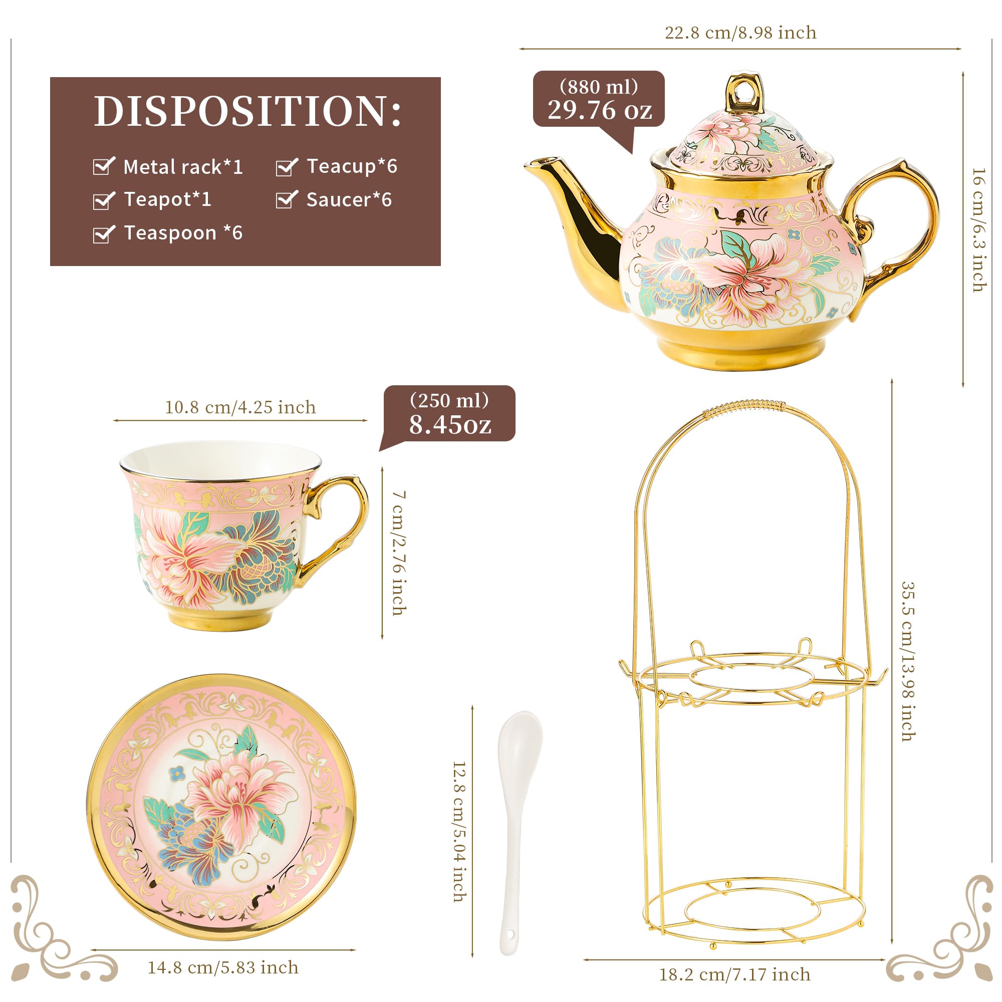 TATSUMI teacups with pink floral motif suit shared tea time