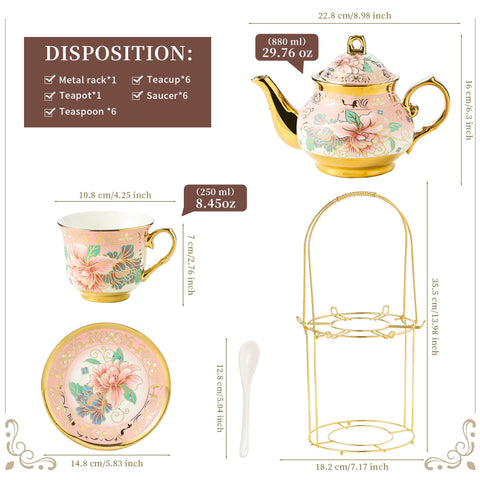 TATSUMI teacups with pink floral motif suit shared tea time
