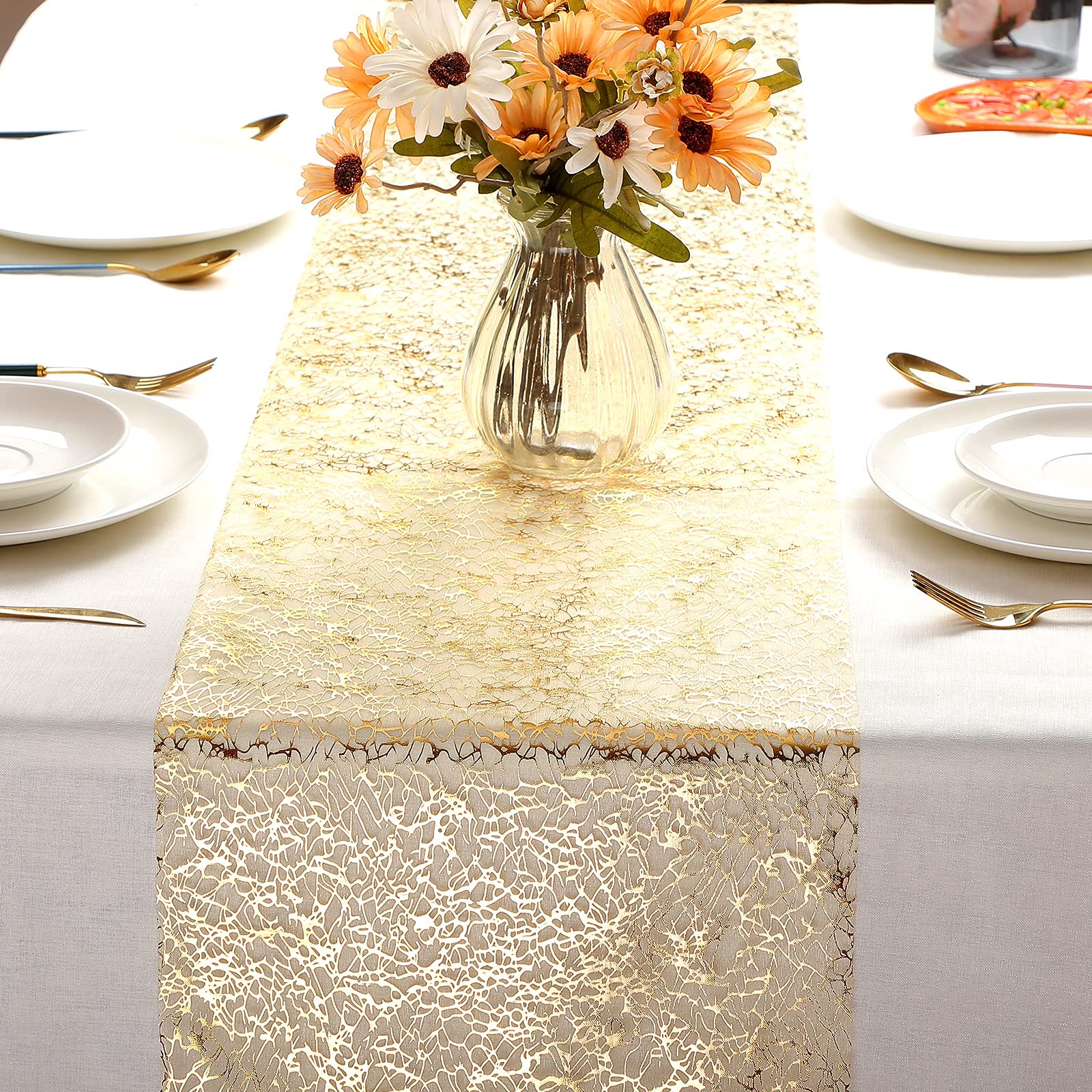 Tatuo gold runner for baby shower table decor and sparkle