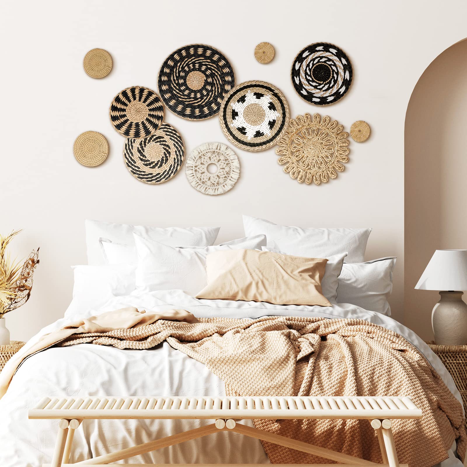 Tatuo boho wall basket round 05 entryway organization with style