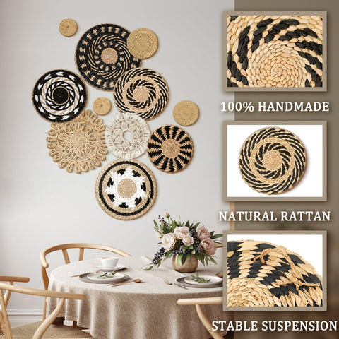 Tatuo boho wall basket round 07 versatile wall art and tray use