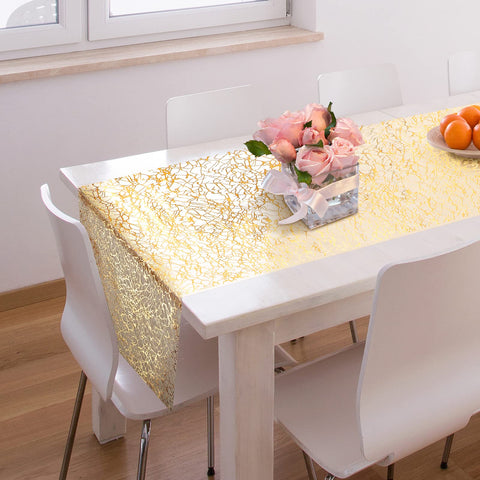 Tatuo gold runner with rectangular layout for centerpiece decor
