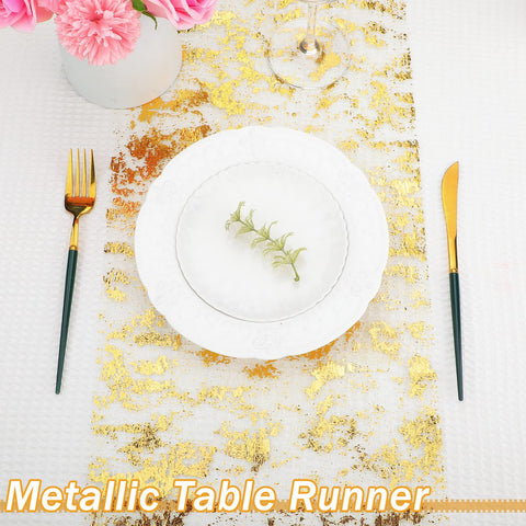 Tatuo gold table runner baby shower table decor sparkle.