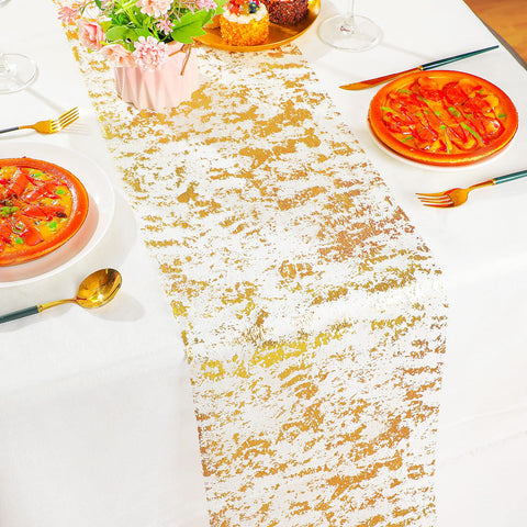 Tatuo gold table runner wedding decor idea for decorative tables.