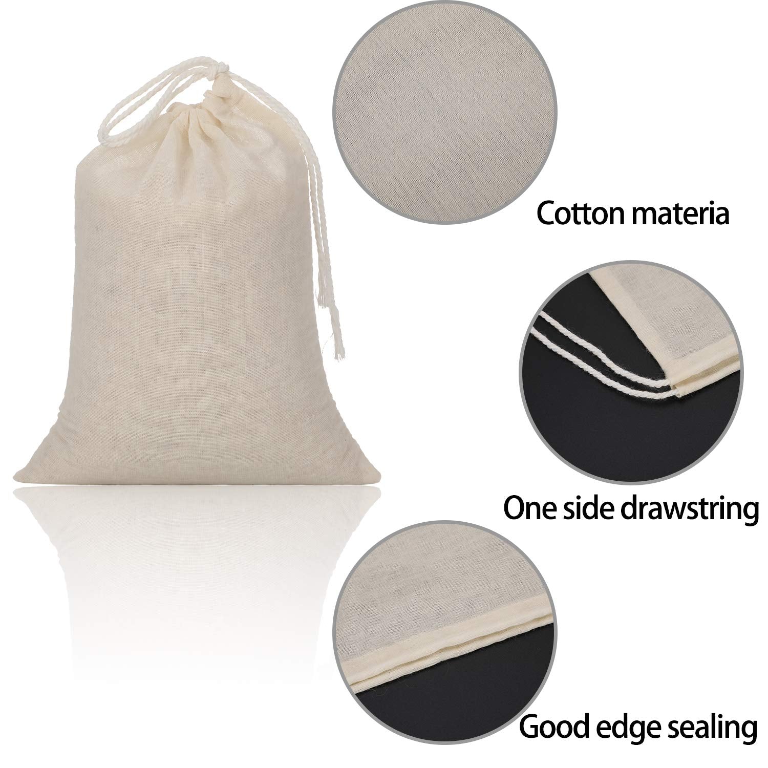 Tatuo reusable cotton storage bags for grains and spices
