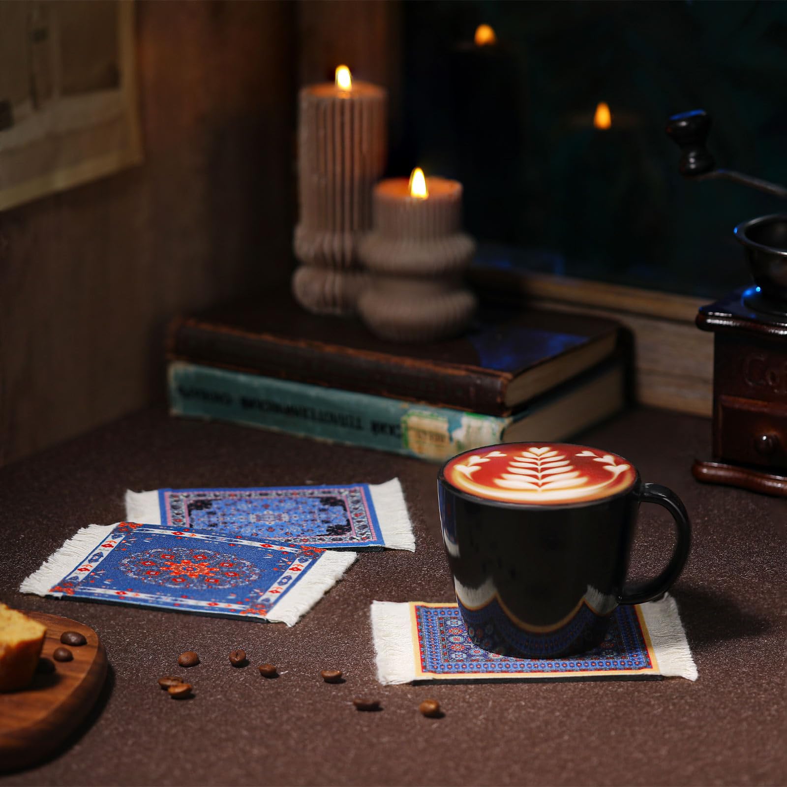 Tatuo square velvet coasters; quick-dry, non-wrinkle surface protection