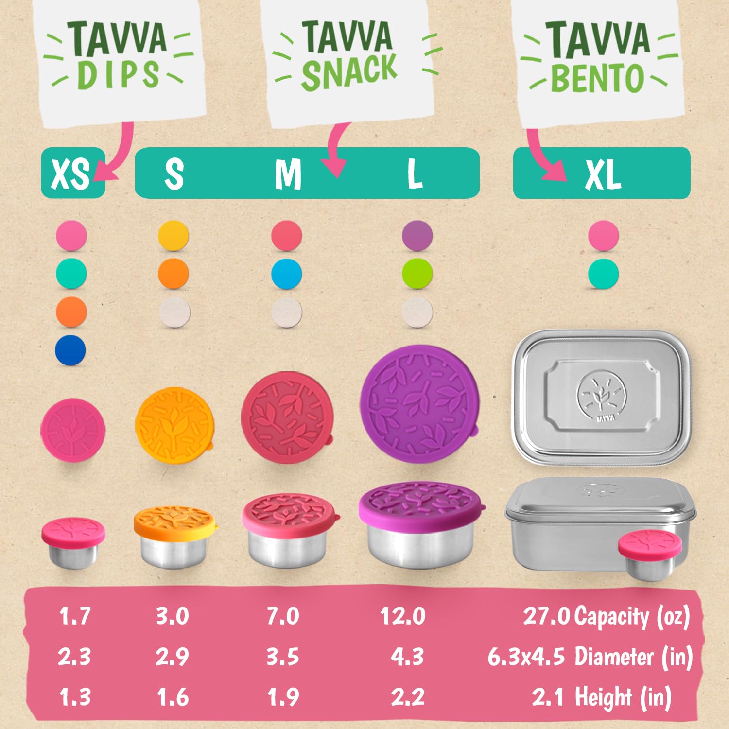 TAVVA bento on-the-go setup fits backpacks.