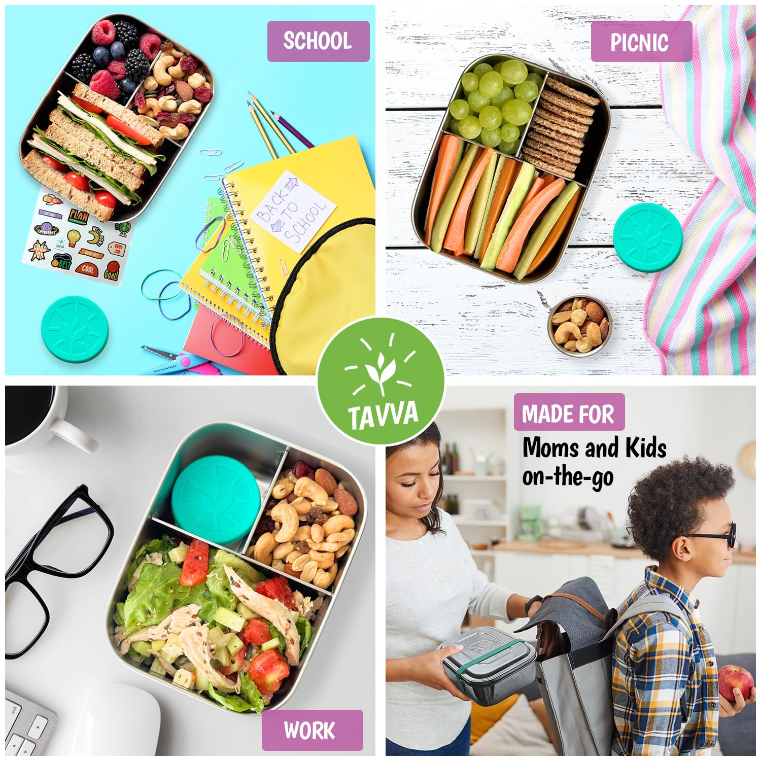 TAVVA dishwasher-safe bento simplifies post-meal cleanup.