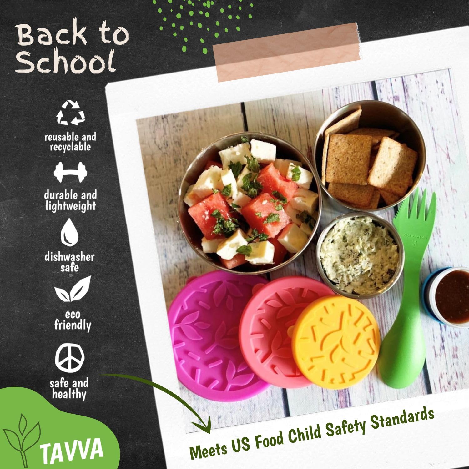 TAVVA 7oz snack container for dips and sauces with sealed lid