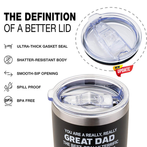 Tawazi Dad Tumbler in-use in car; ideal during commutes.