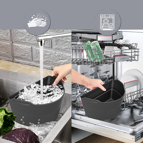 TAYDOIBAN dishwasher-safe liner cleans easily thanks to a non-stick surface.