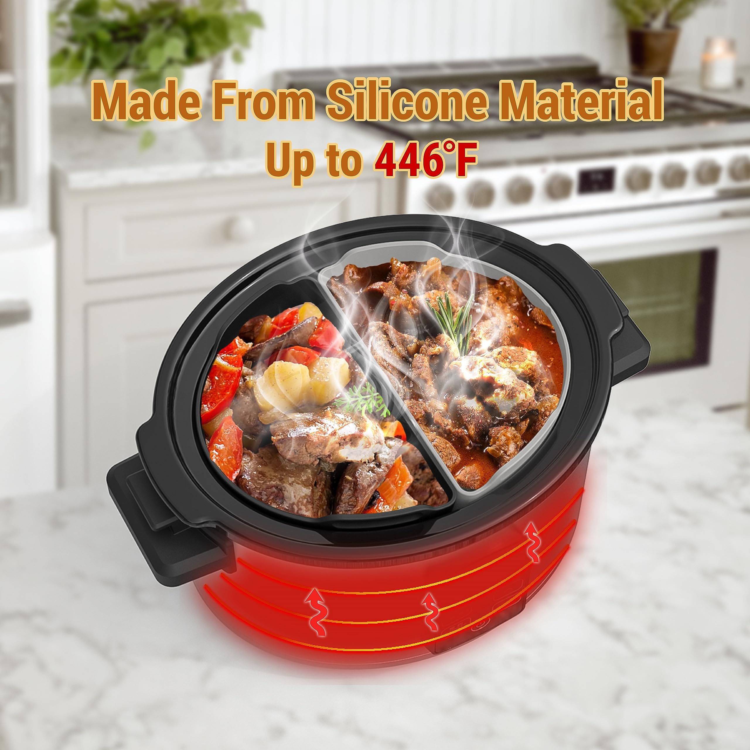 TAYDOIBAN reusable silicone divider insert is dishwasher safe for easy cleanup.