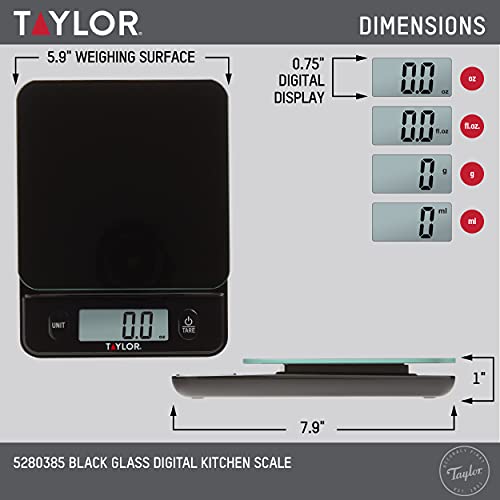 Taylor Glass Top Scale with touch controls for quick, hygienic operation